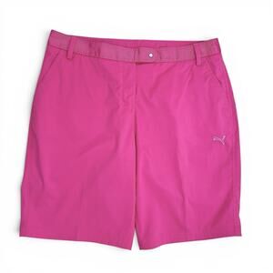Puma Golf Pink Bermuda Shorts Womens 14 Pockets Active Performance Stretch